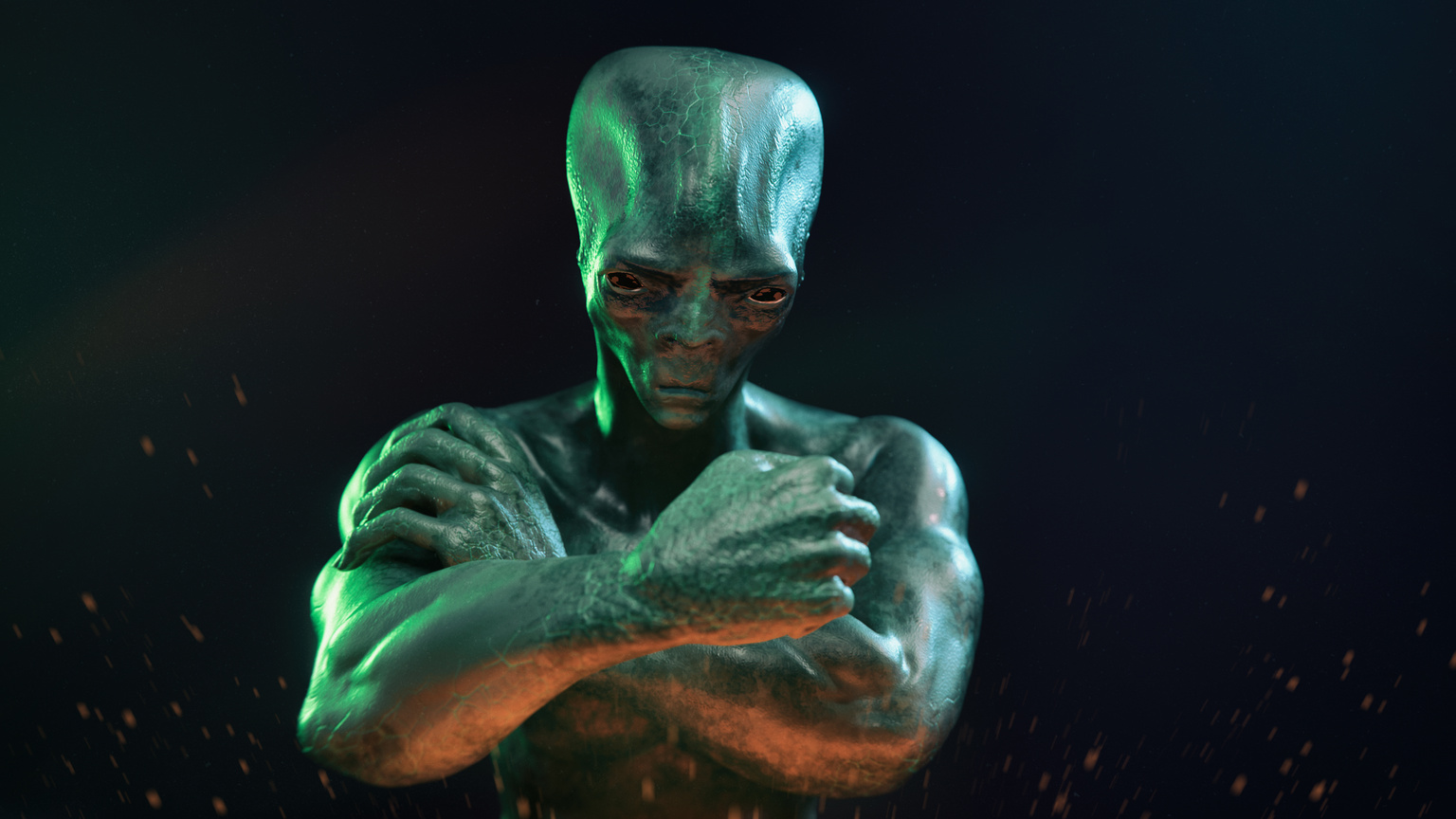 Aliens sadness portrait